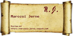Marozsi Jerne névjegykártya